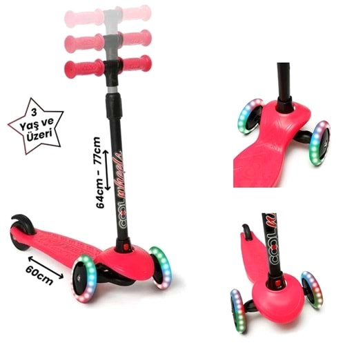 IŞIKLI STAR SCOOTER PEMBE FR59649*8