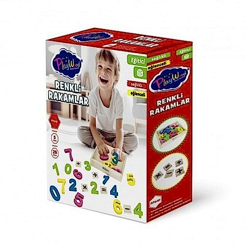 KUTUDA 26 PRÇ AHŞAP KASALI RENKLİ RAKAMLAR ONY-401 *36