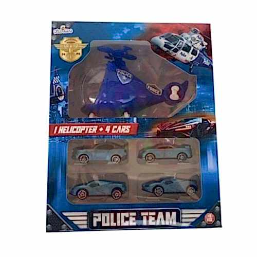 POLİCE TEAM 4 ARABA 1 HELİKOPTER SET LAL 1150 *30
