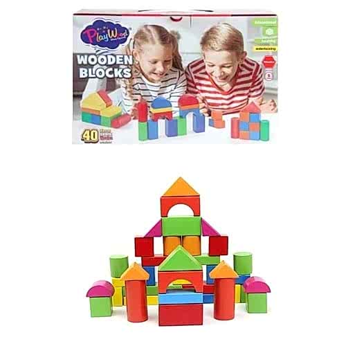 KUTUDA 40 PRÇ AHŞAP RENKLİ BLOKLAR ONY-403 *24
