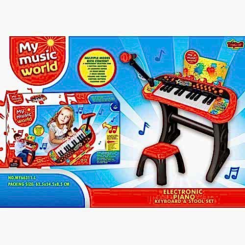 TOYCRAFT AYAKLI OTURAKLI MİKROFONLU ORG EĞLENCE SETİ MY66311-L * 12