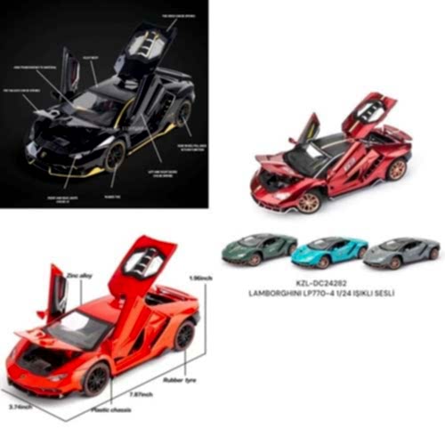 LAMBORGHINI LP770-4 1:24 IŞIKLI SESLİ KAPILAR AÇILIR MODEL ARAÇ DC24282 *32