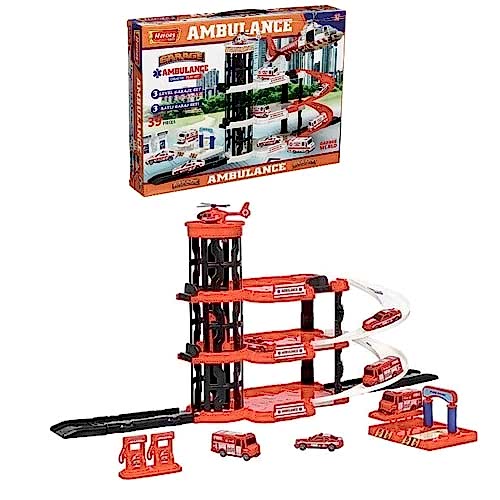 HEROES TOYS ASANSÖRLÜ ÜÇ KATLI AMBULANS GARAJ ERN-2036 *12